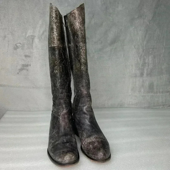 Steven By Steve Madden Reins Leather Knee High Distressed Riding Boots Brown 6.5 - Picture 4 of 16